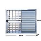 Janela Veneziana 3 Folhas Alumínio Brilhante Modular Com Grad