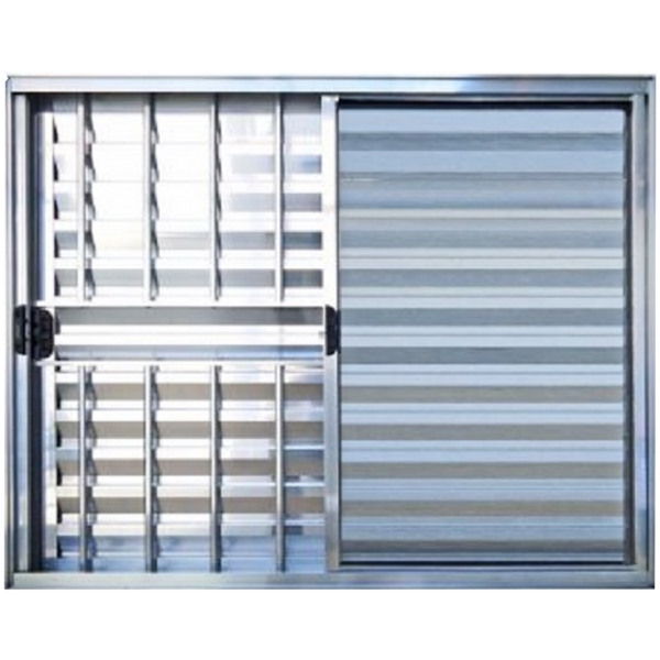 Janela Veneziana 3 Folhas Alumínio Brilhante Modular Com Grad