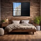 Janela Veneziana 3 Folhas Alumínio Preto Linha 25 Com Grade M