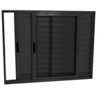 Janela Veneziana 3 Folhas Alumínio Preto Linha 25 - Dc Medida