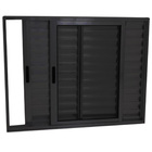 Janela Veneziana 3 Folhas Alumínio Preto Linha 25 - Dc Medida