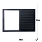 Janela Veneziana 3 Folhas Alumínio Preto Linha 25 Medidas:100