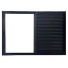 Janela Veneziana 3 Folhas Alumínio Preto Linha 25 Medidas:120