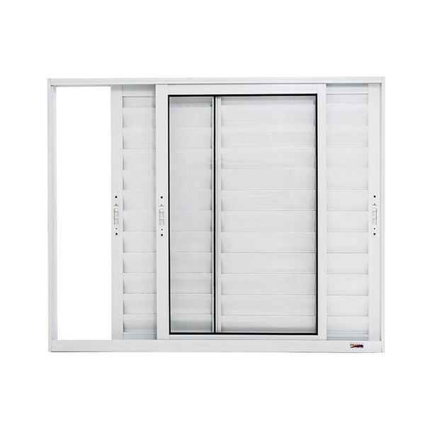 Janela Veneziana 3 Folhas Móveis Em Alumínio 100 X 100 X 8,9