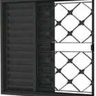 Janela Veneziana 4f 100x100 Req. 7 Cm Sem Vidro Grade Xadrez