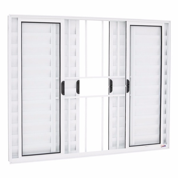 Janela Veneziana 6 Folhas 1,00(a) X 1,80(l) Com Grade Alumini