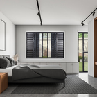 Janela Veneziana 6 Folhas 1,20x1,20 Alumínio Preto S/g