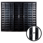 Janela Veneziana 6 Folhas 1,20x1,20 Alumínio Preto S/g