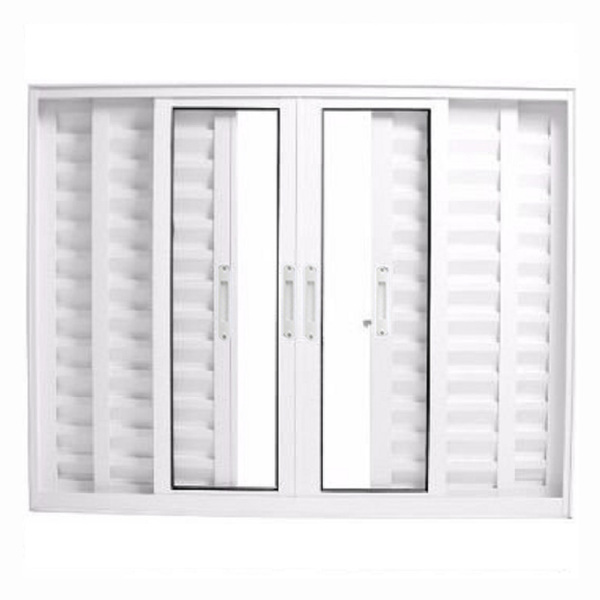 Janela Veneziana 6 Folhas Alumínio Branco Linha 25 - Dc 120 X