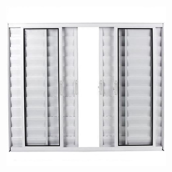 Janela Veneziana 6 Folhas Alumínio Branco Modular - Dc 120 X