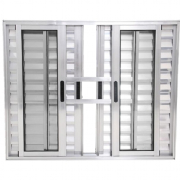 Janela Veneziana 6 Folhas Alumínio Brilhante 1.00 X 1.00 Linh