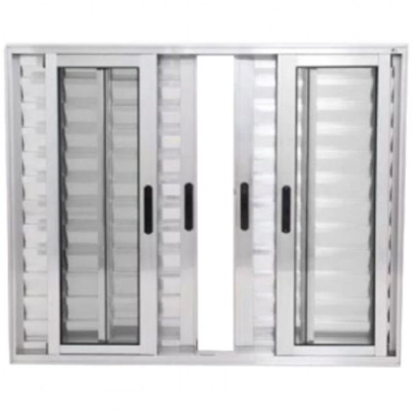 Janela Veneziana 6 Folhas Alumínio Brilhante 1.20 X 1.50 Linh