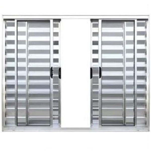 Janela Veneziana 6 Folhas Alumínio Brilhante Modular - Dc 120