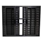 Janela Veneziana 6 Folhas Alumínio Preto Linha 25 Com Grade -