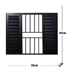 Janela Veneziana 6 Folhas Alumínio Preto Linha Veneza Com Gra