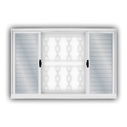 Janela Veneziana 6 Folhas com Grade Elo 100x150cm Branco MGM