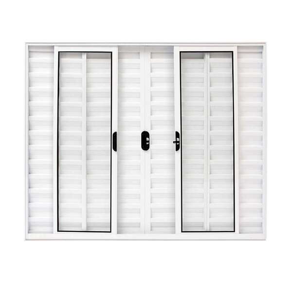 Janela Veneziana 6 Folhas Em Alumínio 100 X 100 X 7,4 Cm Bran