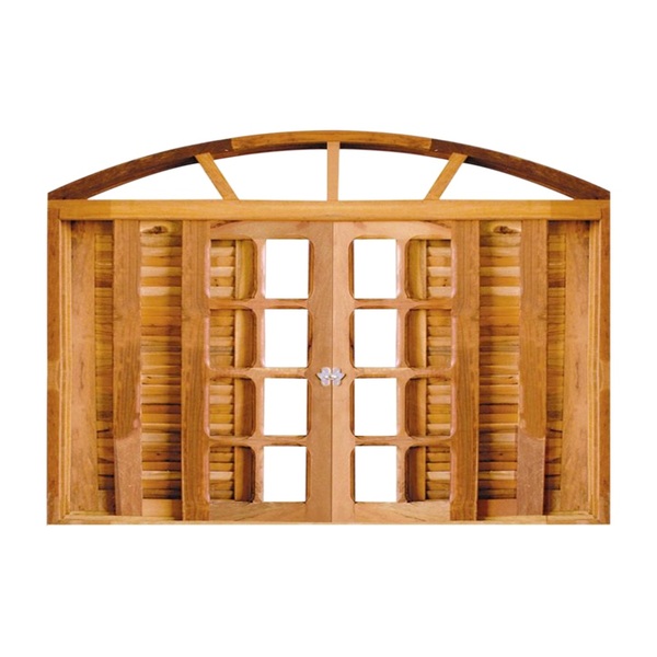 Janela Veneziana 6 Folhas Padrão Imbuia Em Arco - Com Ferrage