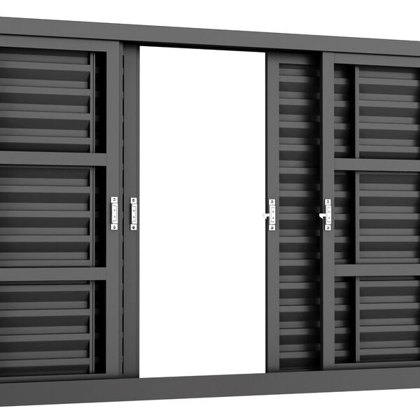 Janela Veneziana 6f 120x100 Req 12cm Sem Grade Sem Vidro