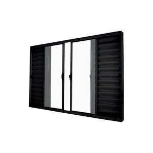 Foto de Janela Veneziana Abertura Central 6 Folhas Vidro Liso 100x120