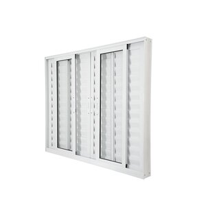 Foto de Janela Veneziana Abertura Central 6 Folhas Vidro Liso 100x150