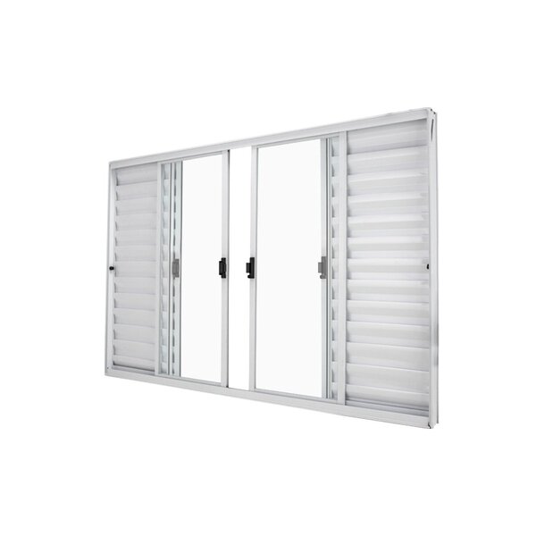 Janela Veneziana Abertura Central Exclusiva 6 Folhas Vidro Li