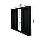 Janela Veneziana Abertura Central Premium 6 Folhas Grade Vidr