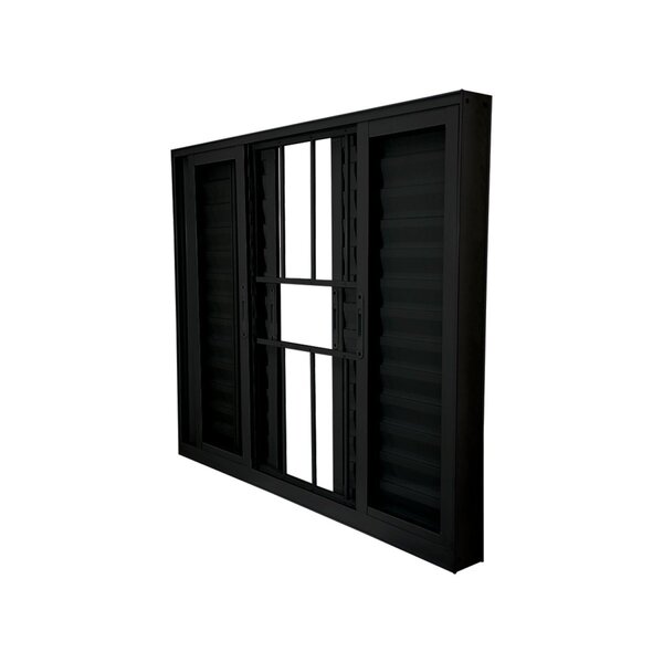 Janela Veneziana Abertura Central Premium 6 Folhas Grade Vidr