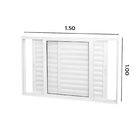 Janela Veneziana Abertura Dupla 3 Folha Vidro Liso 100x150cm