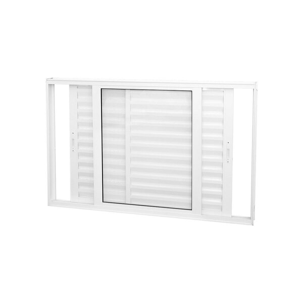 Janela Veneziana Abertura Dupla Premium 3 Folha Vidro Liso 10