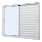 Janela Veneziana Alumínio Branco 100x120 3 Folhas Móveis Sem