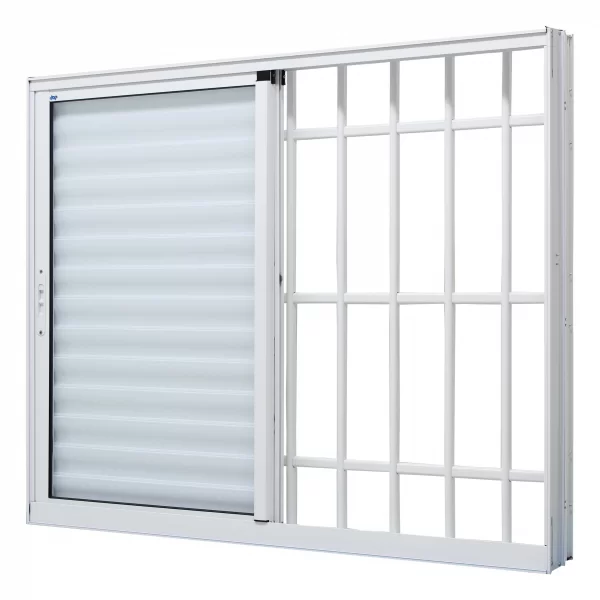 Janela Veneziana Alumínio Branco 120x150x12,2cm 3 Folhas Móve