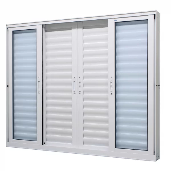 Janela Veneziana Alumínio Branco 120x200x11,8cm 6 Folhas Sem
