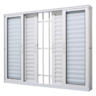Janela Veneziana Alumínio Branco 120x200x16cm 6 Folhas Com Gr