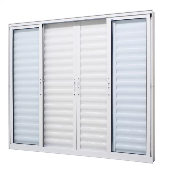 Janela Veneziana Alumínio Branco 6 Folhas 120x150 Sem Grade J