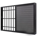 Janela Veneziana Alumínio Preto 100x100x12,2cm 3 Folhas Móvei