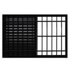 Janela Veneziana Alumínio preto 100x120x16cm 3 Folhas Móveis