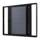 Janela Veneziana Alumínio Preto 100x150 3 Folhas Móveis Sem G