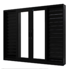 Janela Veneziana Alumínio Preto 120x240x11,8cm 6 Folhas Sem G