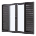 Janela Veneziana Alumínio Preto 6 Folhas 120x150 Sem Grade Ja