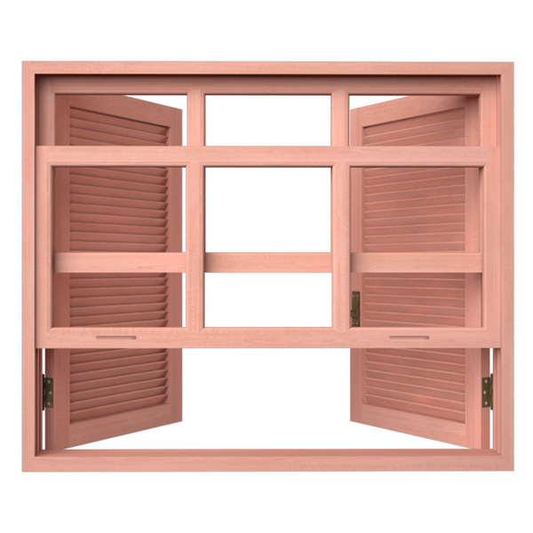 Janela Veneziana Com Caixilhos Guilhotina Em Madeira Maciça E