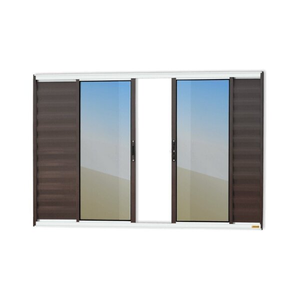 Janela Veneziana Confort 6 Folhas Vidro Reflex 120cm X 150cm