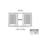 Janela Veneziana De Aço 100 X 120 X 6,5 Cm Preto 4 Folhas Gra