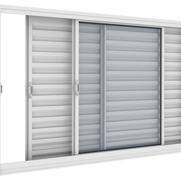 Janela Veneziana De Aço 100x120cm 3 Folhas Vitrolar - Cor: Pr