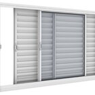 Janela Veneziana De Aço 100x150cm 3 Folhas Vitrolar - Cor: Br