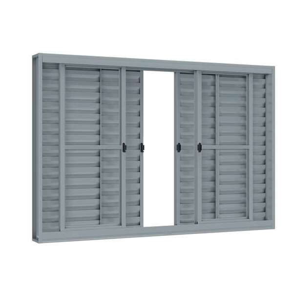 Janela Veneziana De Aço 120 X 150 X 12 Cm 6 Folhas Riobras