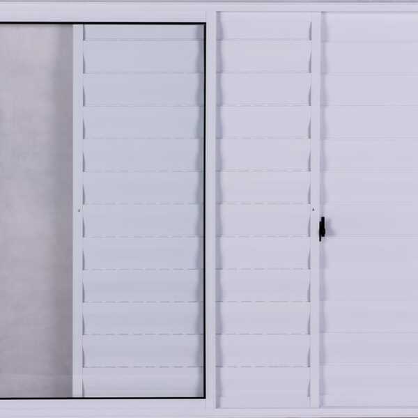 Janela Veneziana De Alumínio 3 Folhas 1,00 X 1,00 Sem Grade C