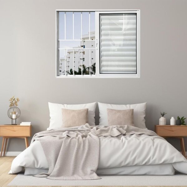 Janela Veneziana De Alumínio 3 Folhas 120 X 150cm Com Grade L