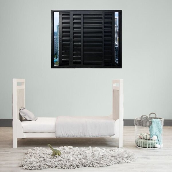 Janela Veneziana De Alumínio 3 Folhas Móveis 100x100cm Linha