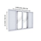 Janela Veneziana De Alumínio 4 Folhas Móveis E 2 Folhas Fixas